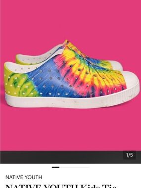 NATIVE YOUTH Kids Tie-Dye Slip-On Sneakers - Yellow Blue Pink Green Toddler size